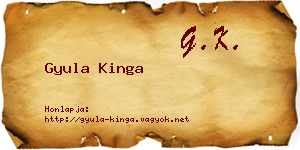 Gyula Kinga névjegykártya